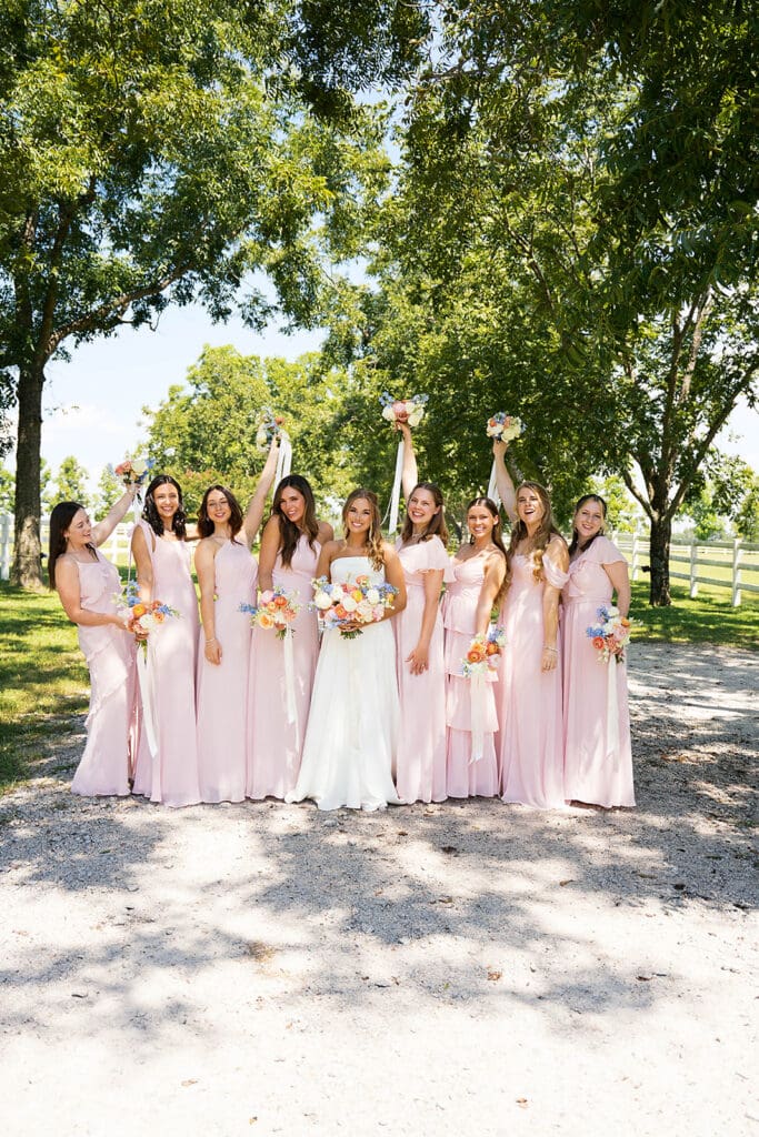 stunning picture of the bride and bridesmaids
