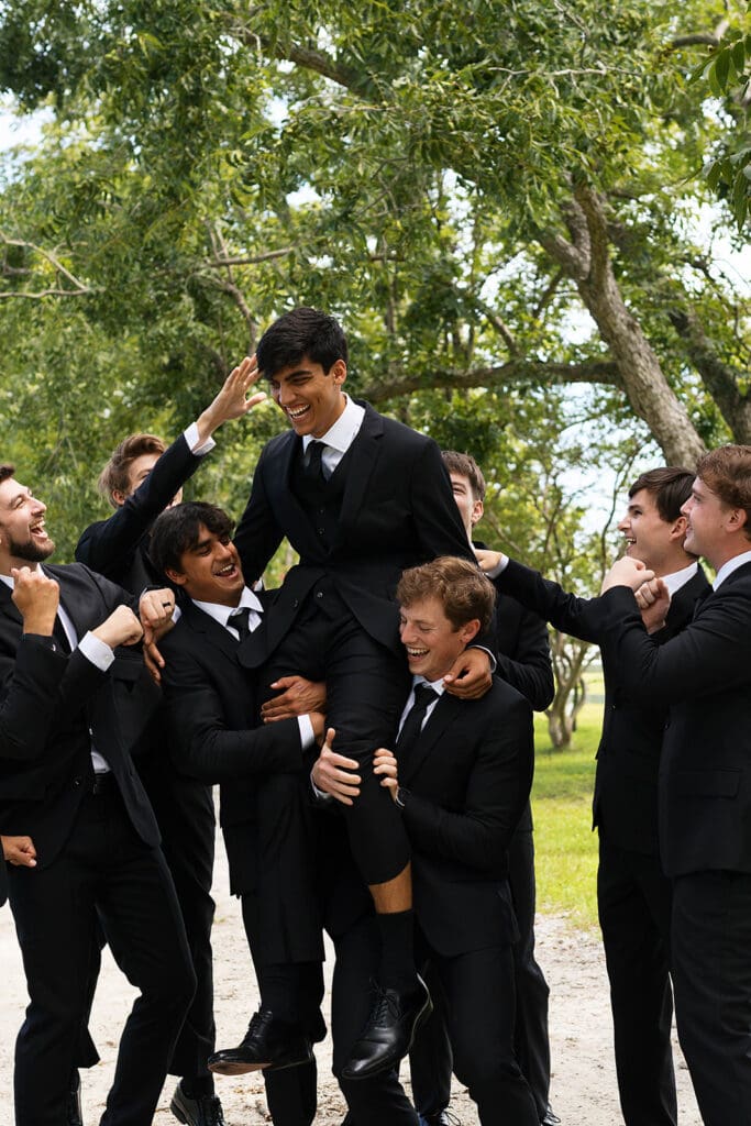 portrait of the groom and groomsmen 