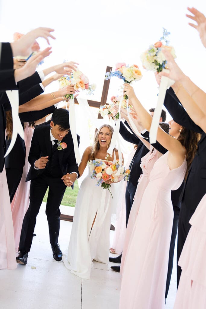 cute picture of the bride and groom with their friends