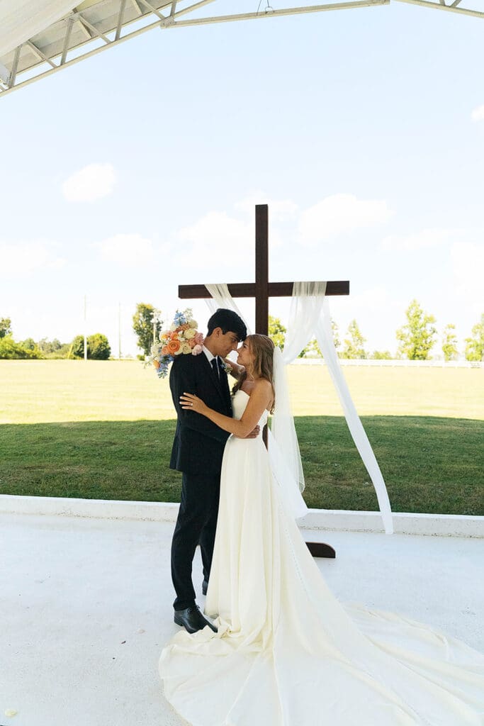 stunning picture of the newlyweds at their dream wedding