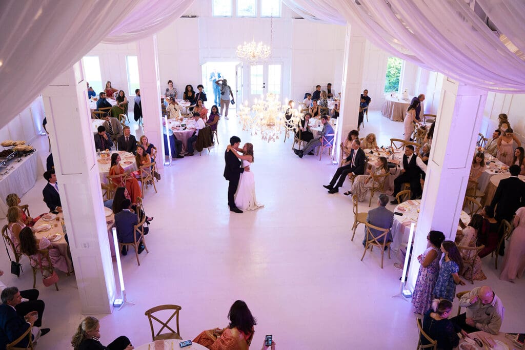 bride and groom dancing at their reception