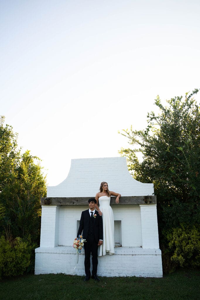 golden hour bridal portraits