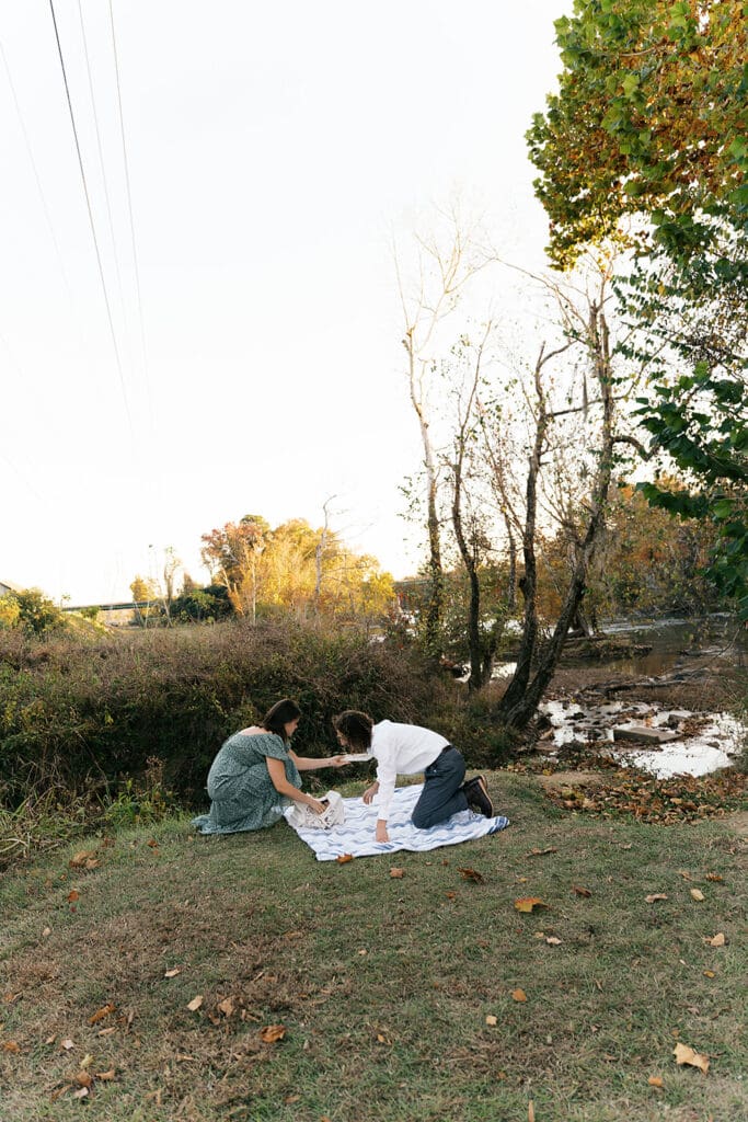 cute couple at their picnic during their dream session
