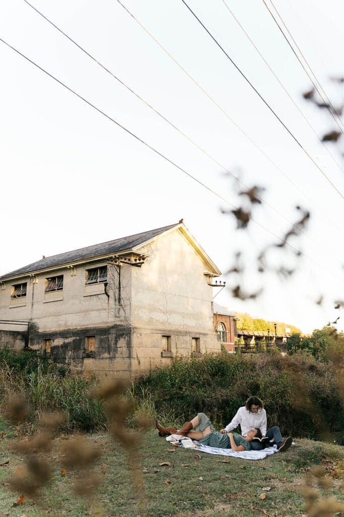 fun couple portraits during golden hour