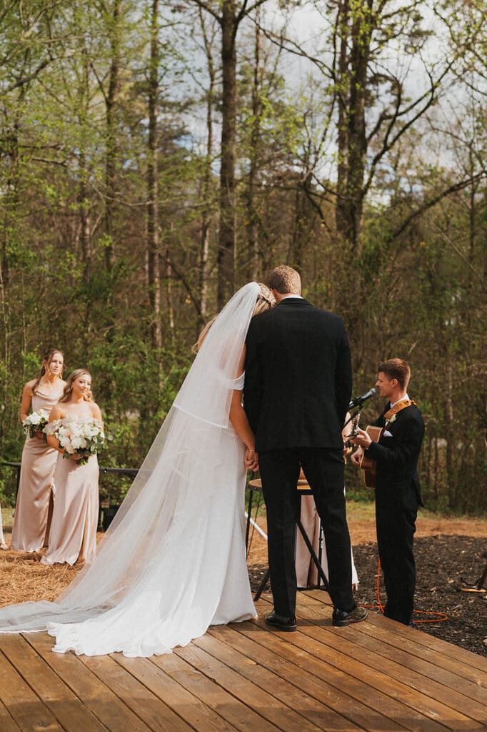 golden hour atlanta wedding ceremony
