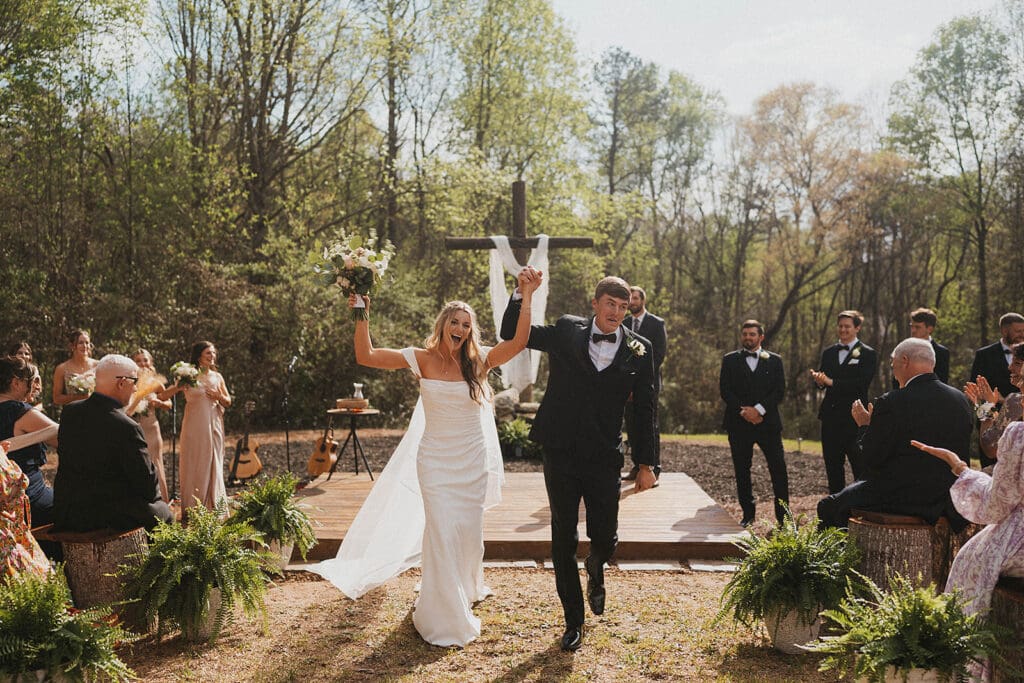 cute picture of the newlyweds after their ceremony