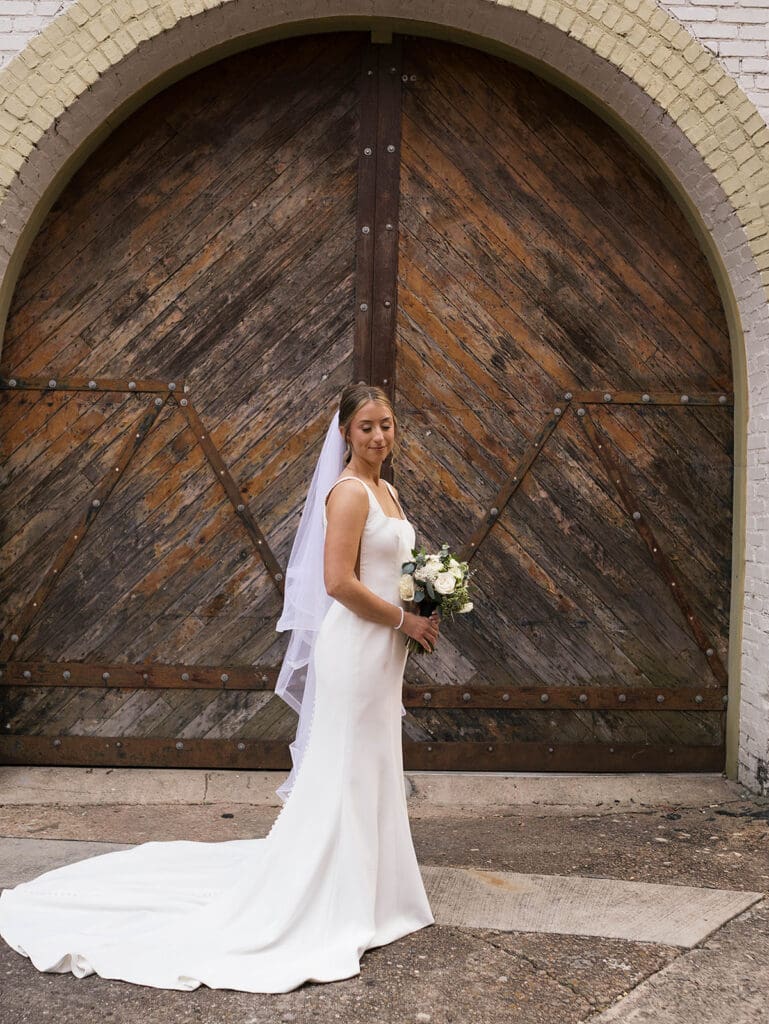 cute picture of the bride at her dream photoshoot