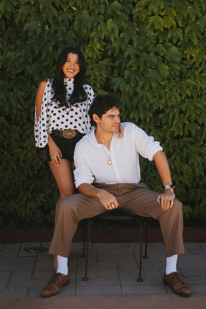 cute picture of the newly engaged couple at their dream photoshoot