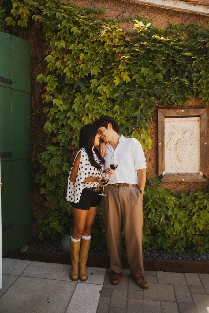 couple kissing during their bridal portraits